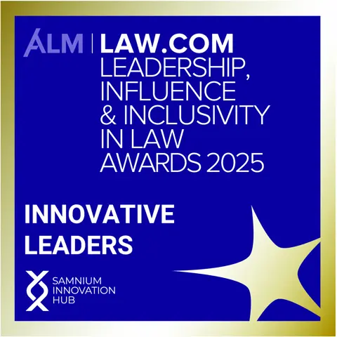 Badge Innovative Leaders, Leadership, Influence & Inclusivity in Law Awards 2025, Law.com International